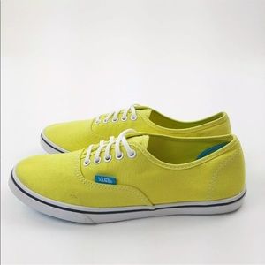 Vans Authentic Lo Pro Skate Shoes Womens Size 8 Yellow / Cyan Lace Up